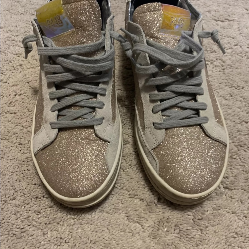 P448 John Glitter Low Top Gold Sneakers size 38
